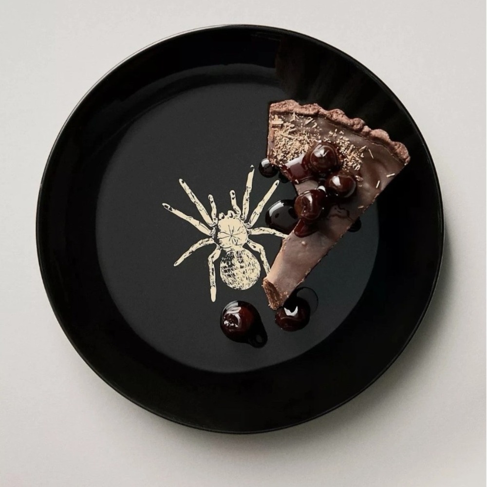Anthropologie 8.25" Catherine Martin Midnight Creatures SPIDER Dessert Plate NEW